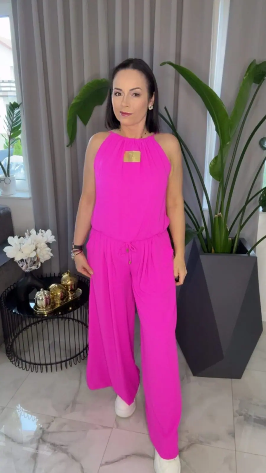 Kombinezon letni długi różowy Pink Mania Lola Bianka