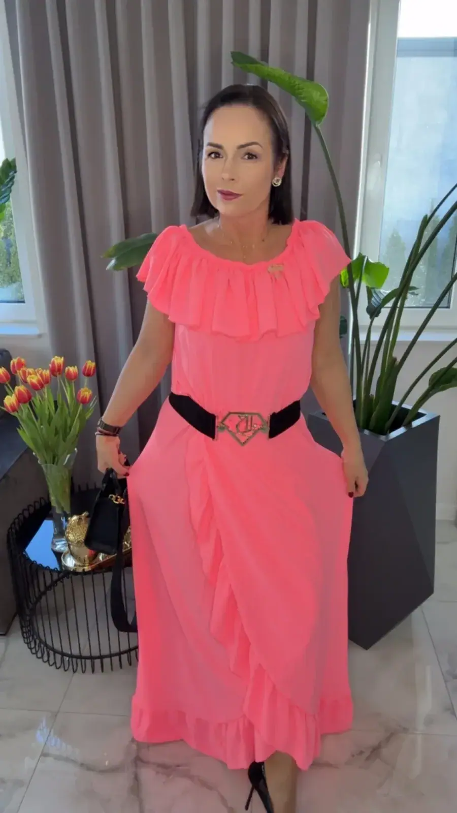 Sukienka Lola Bianka hiszpanka maxi koral SALE