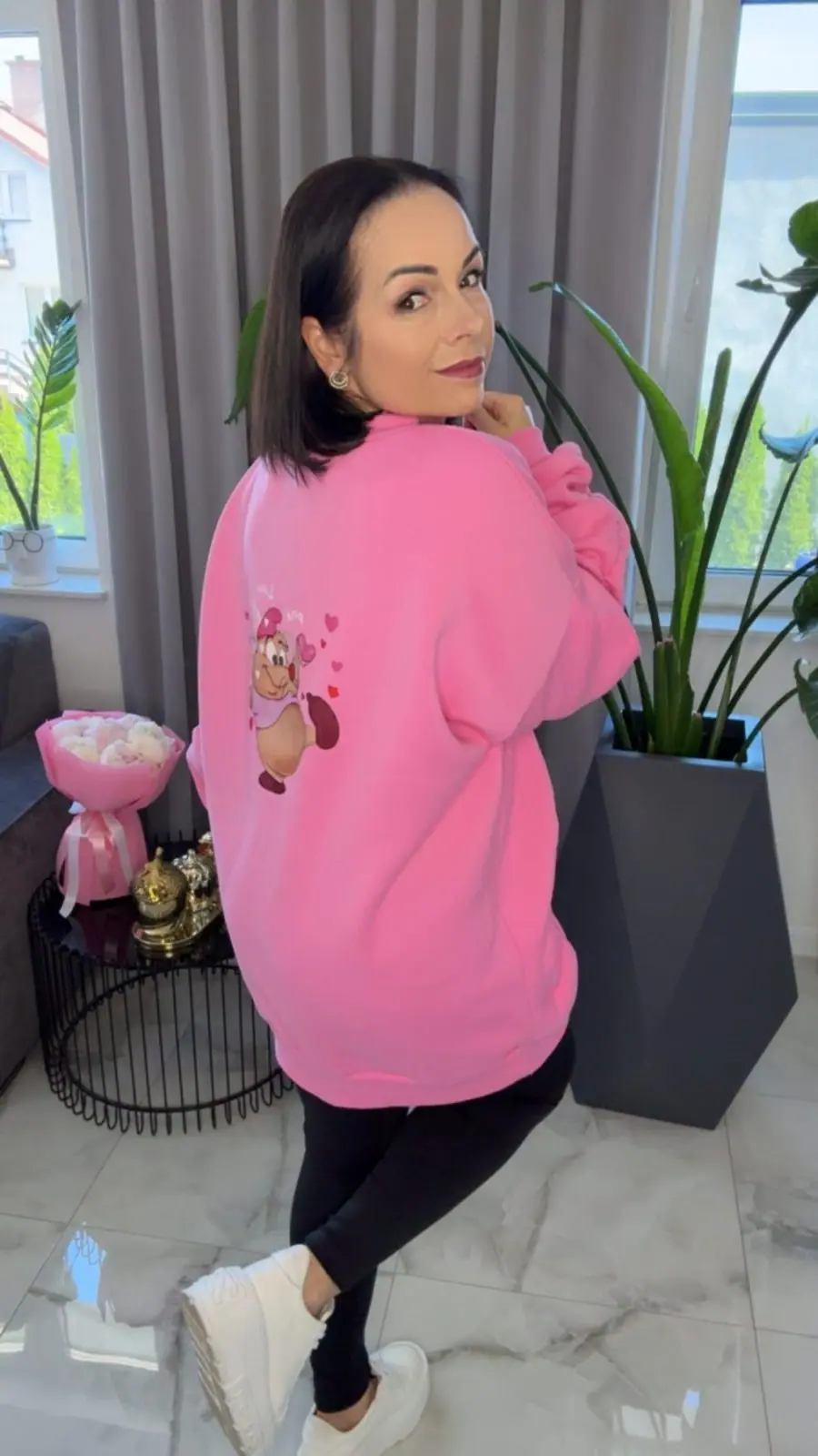 Bluza Pink Mania różowa cieplutka długa