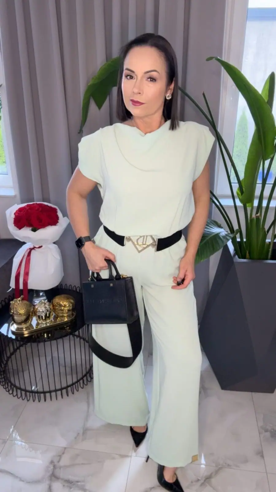 Kombinezon miętowy Lola Bianka Pink Mania elegancki