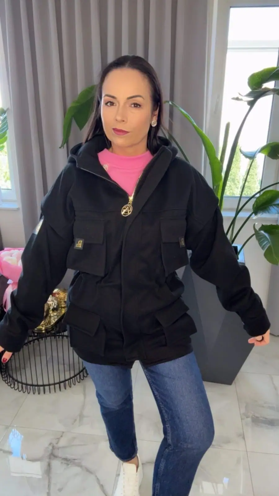 Kurtka Pink Mania bezrękawnik czarny