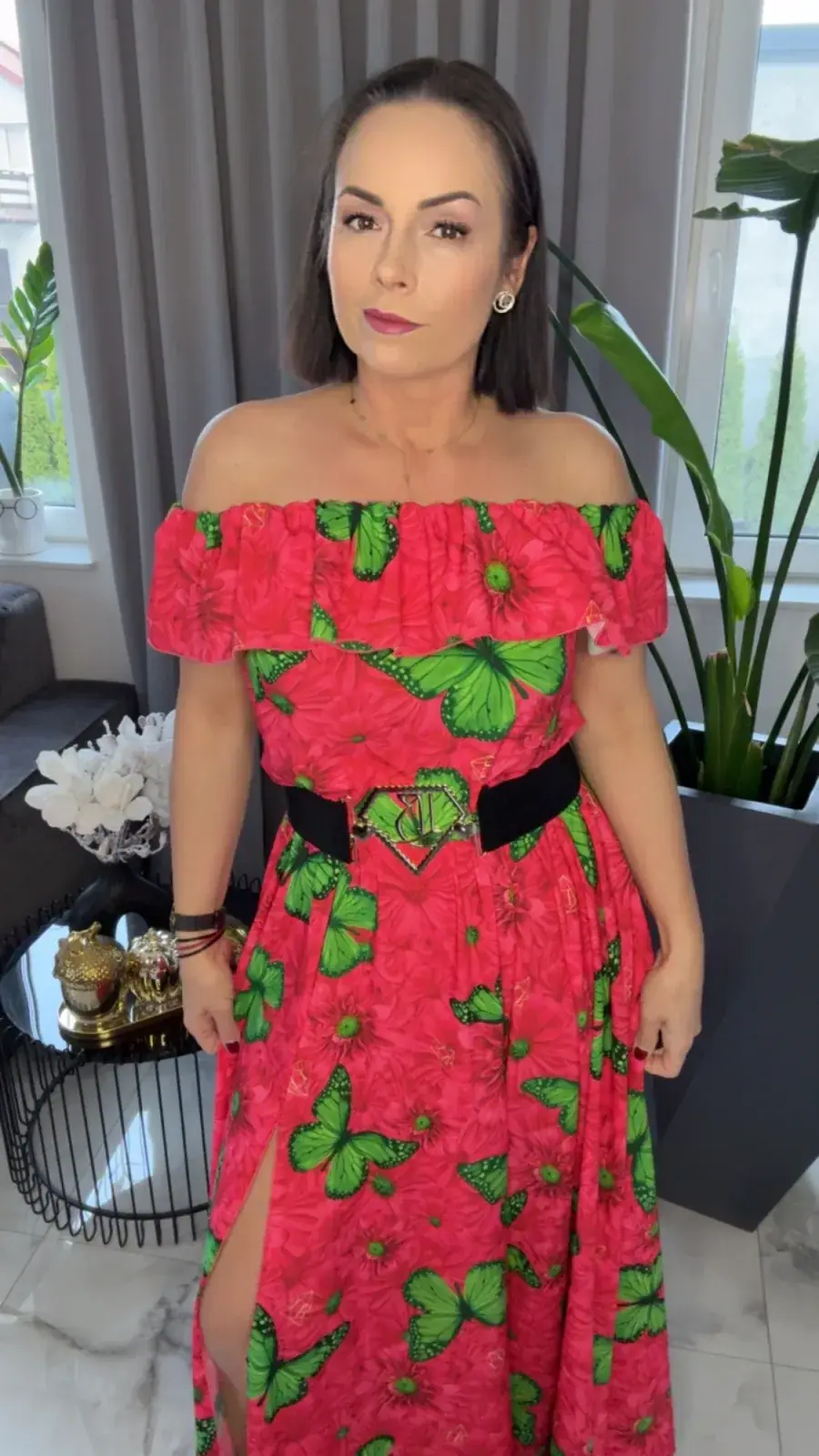Sukienka Lola Bianka hiszpanka maxi motyle