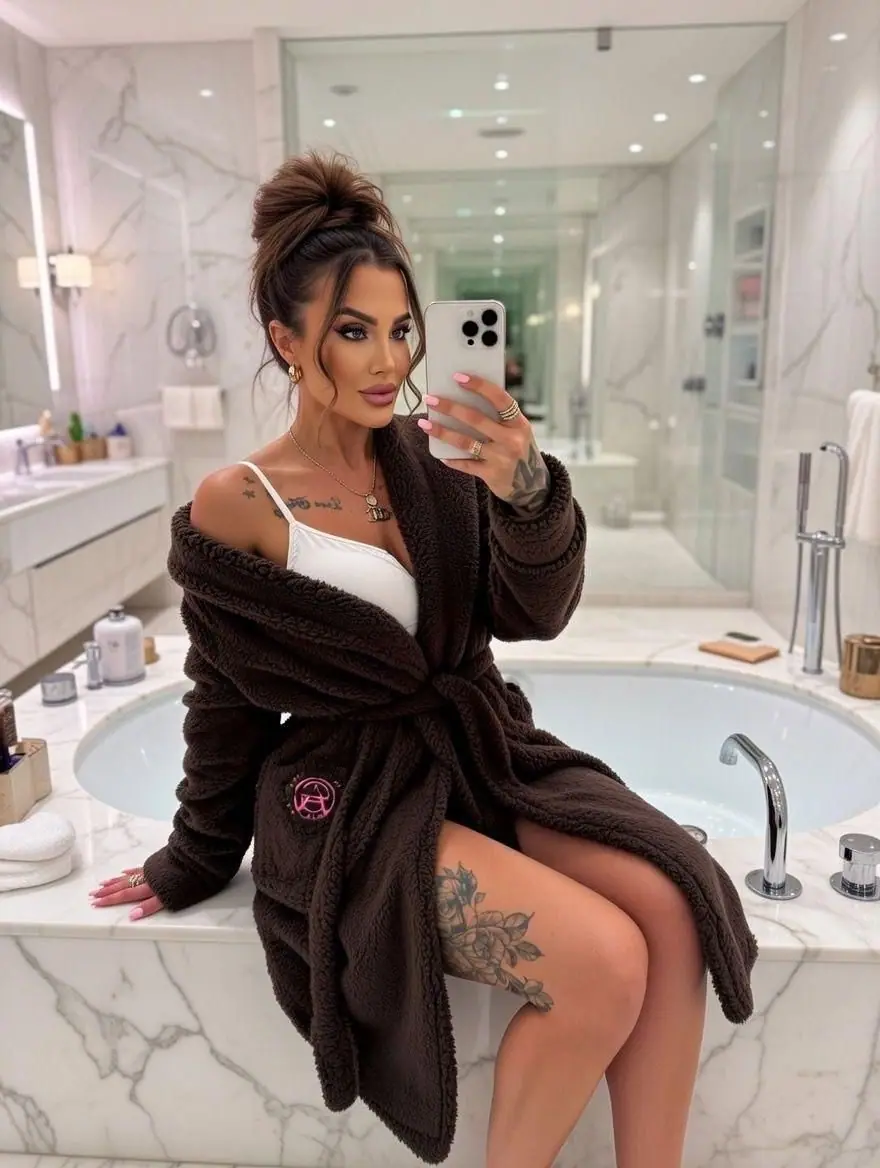 Szlafrok czekoladowy Pink Mania Lola Bianka