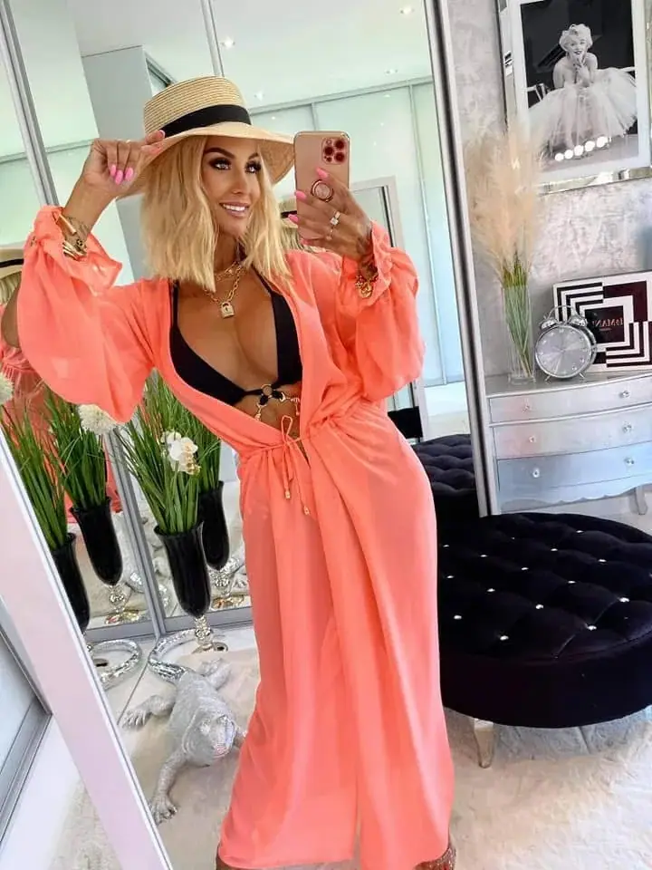 Narzutka plażowa Lola Bianka neon koral