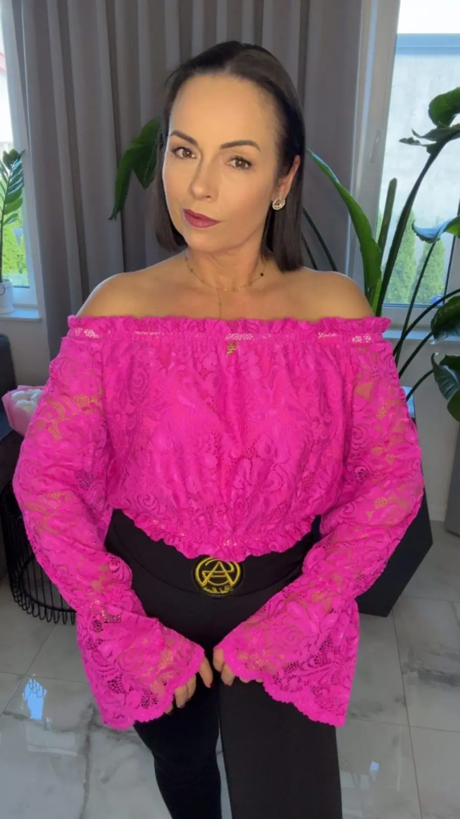 Bluzka Pink Mania hiszpanka różowa
