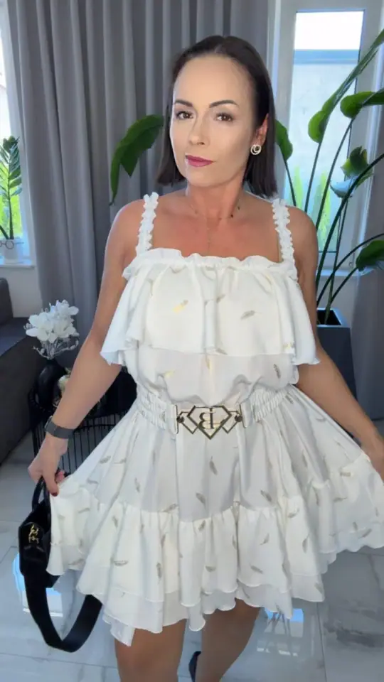 Sukienka biała Lola Bianka piękna hiszpanka, zdjęcie 1 z 2 — odzież damska Victoria Fashion