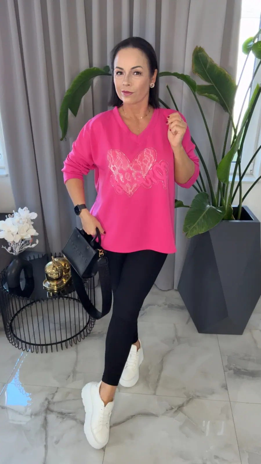 Bluza różowa wygodna tunika, zdjęcie 1 z 2 — odzież damska Victoria Fashion