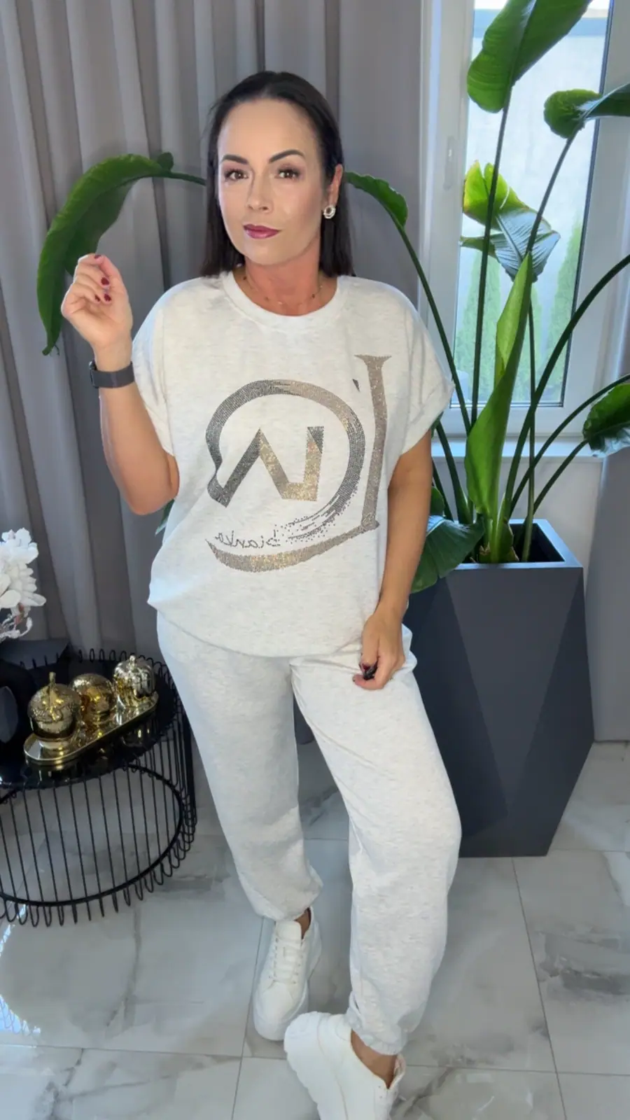 Dres Lola Bianka szary komplet wygodny
