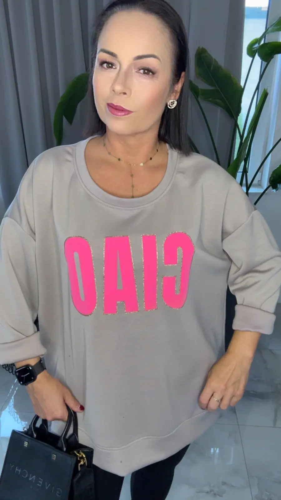 Bluza beżowa CIAO wygodna tunika — miniatura 7 z 11